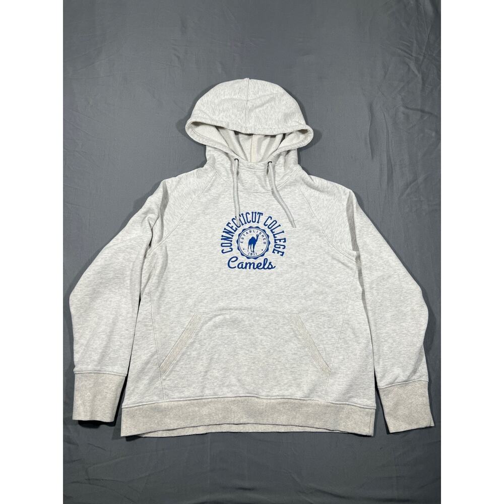 Champion Connecticut College Camels Hoodie Womens XL Gray Spellout Sweatshirt